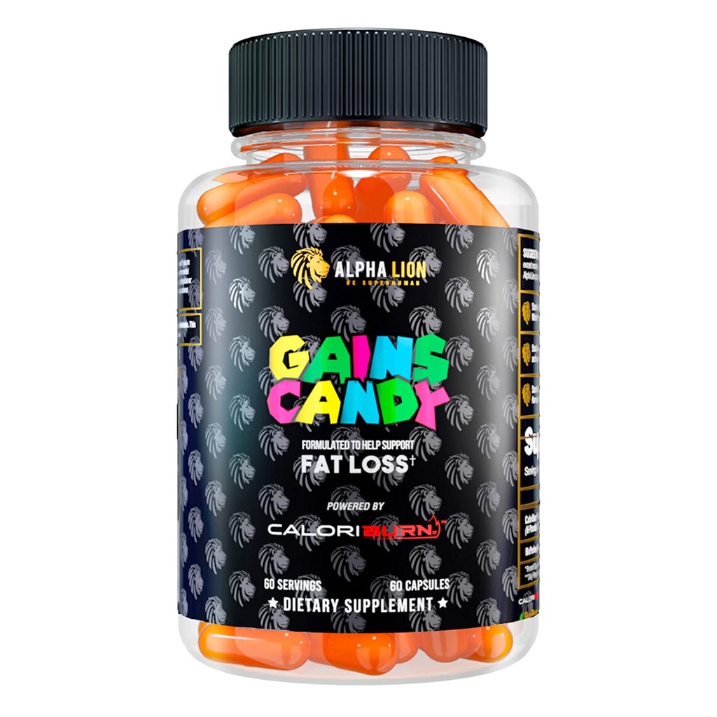 ALPHA LION GEANS Candy,支持体重损失的药丸,能源补充品,100%天然提取,卡罗里燃烧,规范健康代谢,60 Capsules(脂肪损失-卡罗里伯恩)