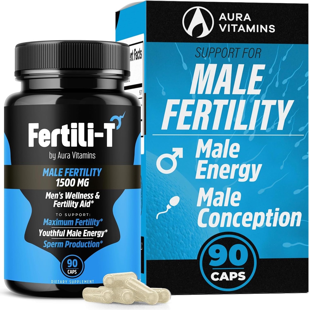 Fertili-T 男子生育率支持 | 1500 MG | 90 Capsules | bosts Sperm Health, Energy & Wellness | 优化自然生育率 | 易吞(1)