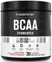 Jacked Factory BCAA 粉末(精制) - 6g 分支链 必需氨酸补充剂,用于改善肌肉恢复、减少脂肪、增强力量、肌肉生长 - 30种服务,水果冲刺
