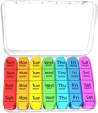 Odaro周刊药丸组织者 4 Times a Day, Daily Pill Box 7 Day, 大型旅行药丸案,28 Comption to hold Medicine, Vitamin and Supplement - White Case 互联网档案馆的存檔,存档日期2013-03-04.
