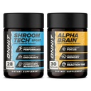 ONNIT Alpha Brain Bundle -- -- 诺热带大脑补充剂(30个计数),用于聚焦、集中和记忆 + Shroom Tech Sport 用于运动、能量和心血管性能(28个计数)