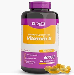 维他命 E 400 IU – 300 Softgels – 加强防御系统,与自由激进者战斗,促进健康老龄化 — 针对成年人