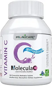 维生素C 100 mg Buccal Lozenge 片 – 缓慢溶解、控制释放和快速吸收、天然蓝莓、硫酸、抗氧化剂和抗衰老、无糖、100 CT