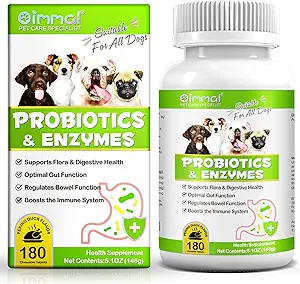 狗的抗生素,180 Chews狗的抗生素和消化酶,促进Gut健康,支持Bowel,豁免健康