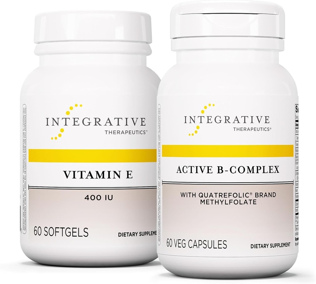 与活性B-复合体、60 Capsules & Vitamin E, 60 Softgels - 支持能量代谢活性B-复合体* - 支持心脏健康和抗氧化剂活动的维生素E *