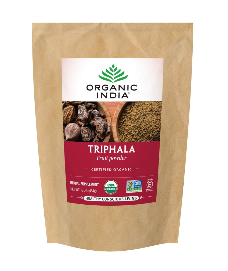 有机印度 Triphala - 配有Amla、Bibhitaki、Haritaki、Digestion & Colon Support、Immune系统支持、Adapgen、Vegan、USDA认证有机物 - 1磅袋的草药补充剂