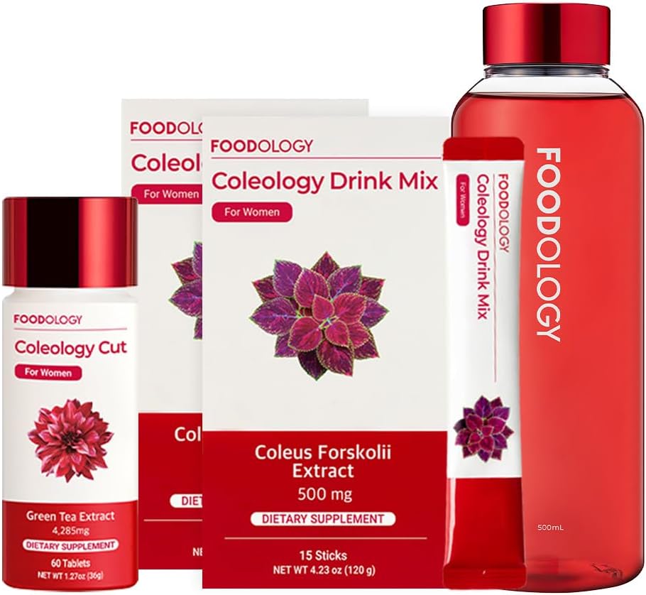 FOODOLOGY 红瓶 1- Month 燃烧集/ 分子饮料 Mix( 2ea) & Colelogy Cut( 1ea) & 水瓶( 1ea)