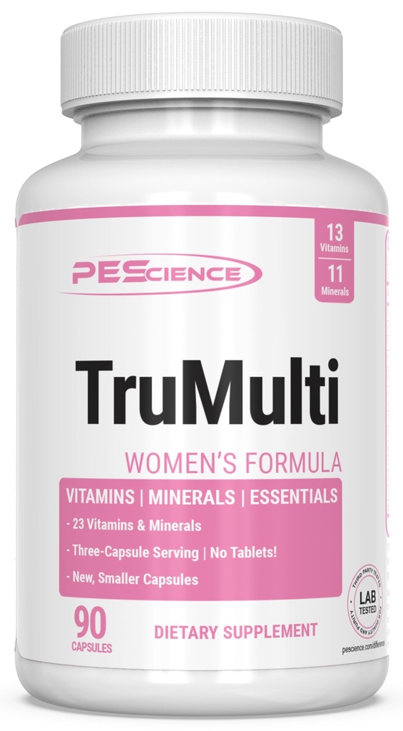 PE Science Truly Multivitamin for Women with Iron, 每日配有维生素C, D, 锌辅以免疫, Chelated Minerals, 90 Easy to Swallow Capsules