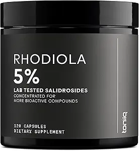 Toniiq Triple-Strength 600mg Rhodiola Rosea - 120 Capsules - 5% Salidroside 集中提取 - 高度纯化和生物可用