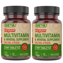 DEVA Vegan 无铁多维明和矿物质 2-Pack,维生素C,D2,E & B-Complex, Biotin, 90个小片
