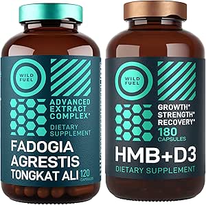HMB 配有 VIT D3 和 Fadogia Agrestis 复合肌肉动力与恢复包的补编