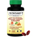Turmeric Curcumin Supplement 1000mg,用于联合支持-185x 生物可用和高吸收NovaSOL技术 – 60 NutriCumin软胶