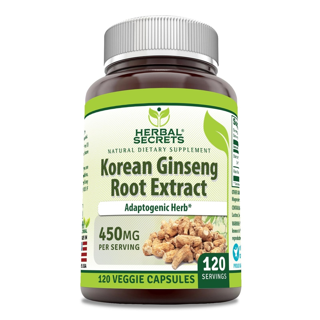 草药秘诀 韩国 Ginseng 根提取 120 Veggie Capsules 补编 | Non-GMO | Gluten Free | | |  USA  USA  USA  USA  USA  USA  USA