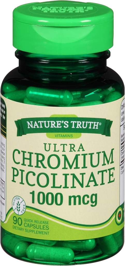 自然真理 超铬 Picolinate 1000 mcg 快速释放 Capsules - 90 ct, 包装 2