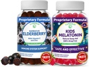 Lunakai 成人长莓和孩子 Melatonin Gummys Bundle - 成人和儿童用锌和维生素C提供免疫支持----非GMO、Vegan、Gluten 自由自然睡眠