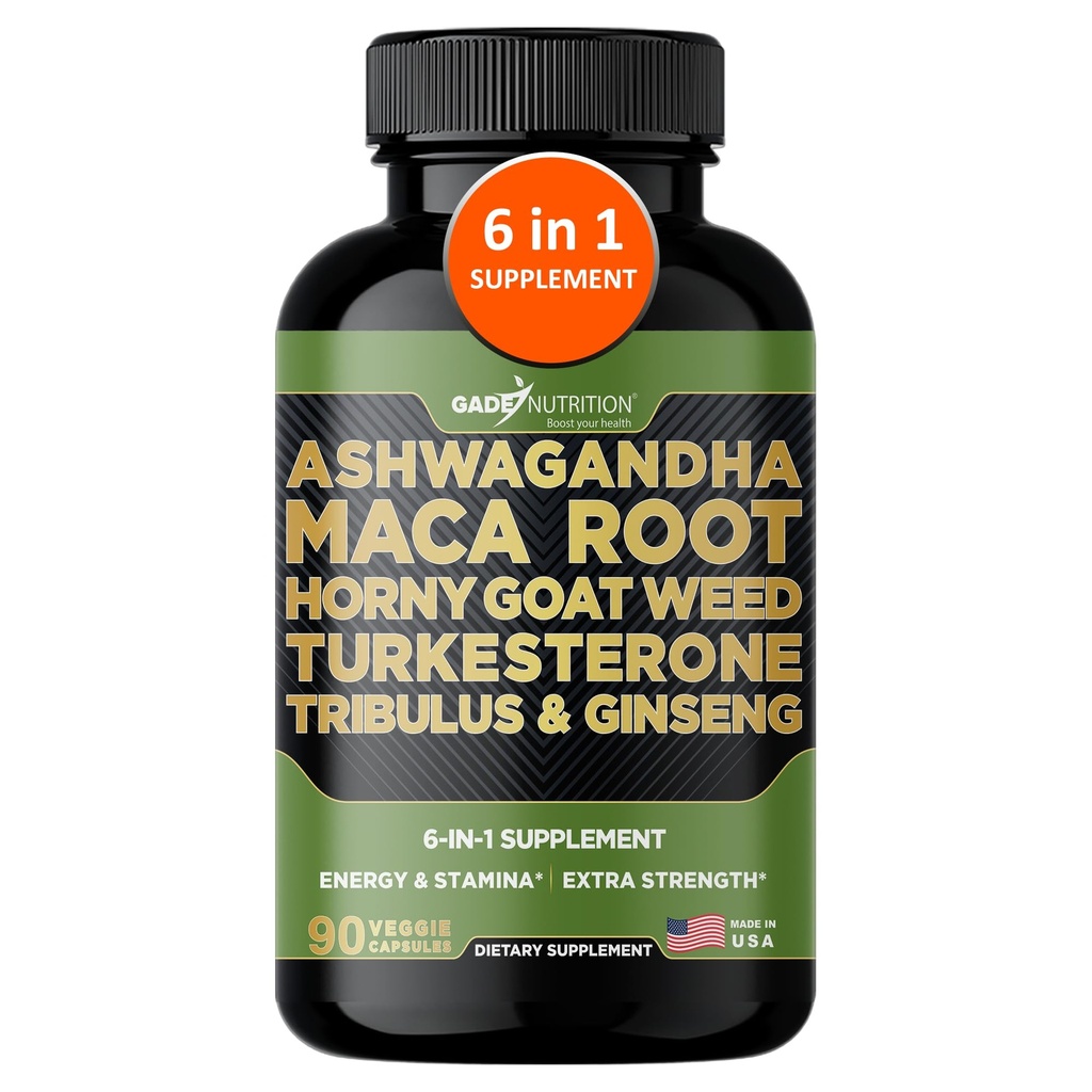 (原始内容存档于2018-09-29). Gade Naturement Ashwagandha with Maca Root, Horny Goat Weed, Turkesterone Supplement, Tribulus Terrestris, Panax Ginseng – 90 Vegetable Capsules for Energy, Stamina, Performance. – 制造于美国.