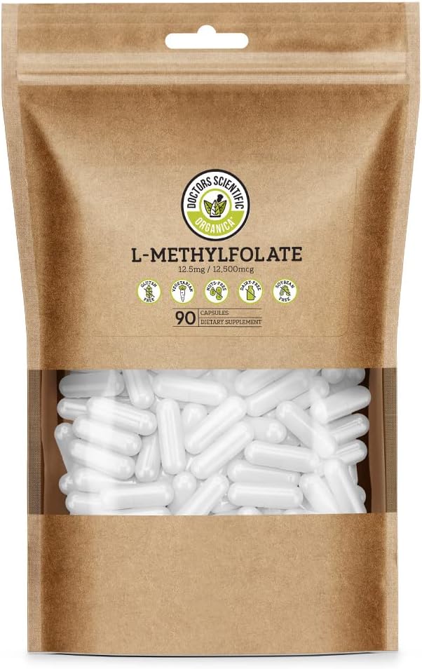 DSO L 甲基folate 12.5mg(5 MTHF 补充剂) - 90 Vegan Capsules (12.5 mg) - 活性L 甲基Folate 富集物控制补充剂 - 叶酸维生素 - 生态友好包装
