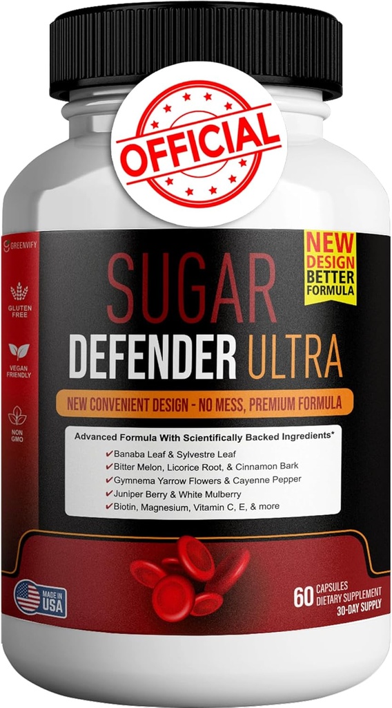 防糖Ultra -- -- 配有维生素、矿物、巴纳巴叶和更多-60卡普尔、维冈、非GMO、无糖草(1)