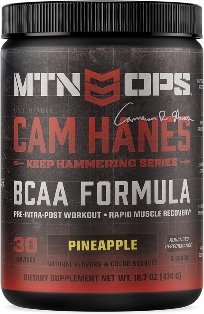 MTN OPS Cameron Hanes BCAA 火药保持锤系列 2:1:1:1 氨基酸补充火药用于快速肌肉恢复和用零糖和糖脂自由修理 - 30-Serling Tub