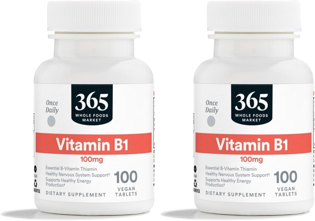 365 由全食品市场,维生素B1 100Mg,100 Talets (Pack of 2).