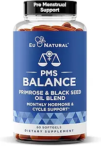 PMS 妇女维生素平衡 -- -- 妇女热量平衡、月经支助 -- -- Primrose Oil、黑种子油和DIM -- -- 60个液态软胶