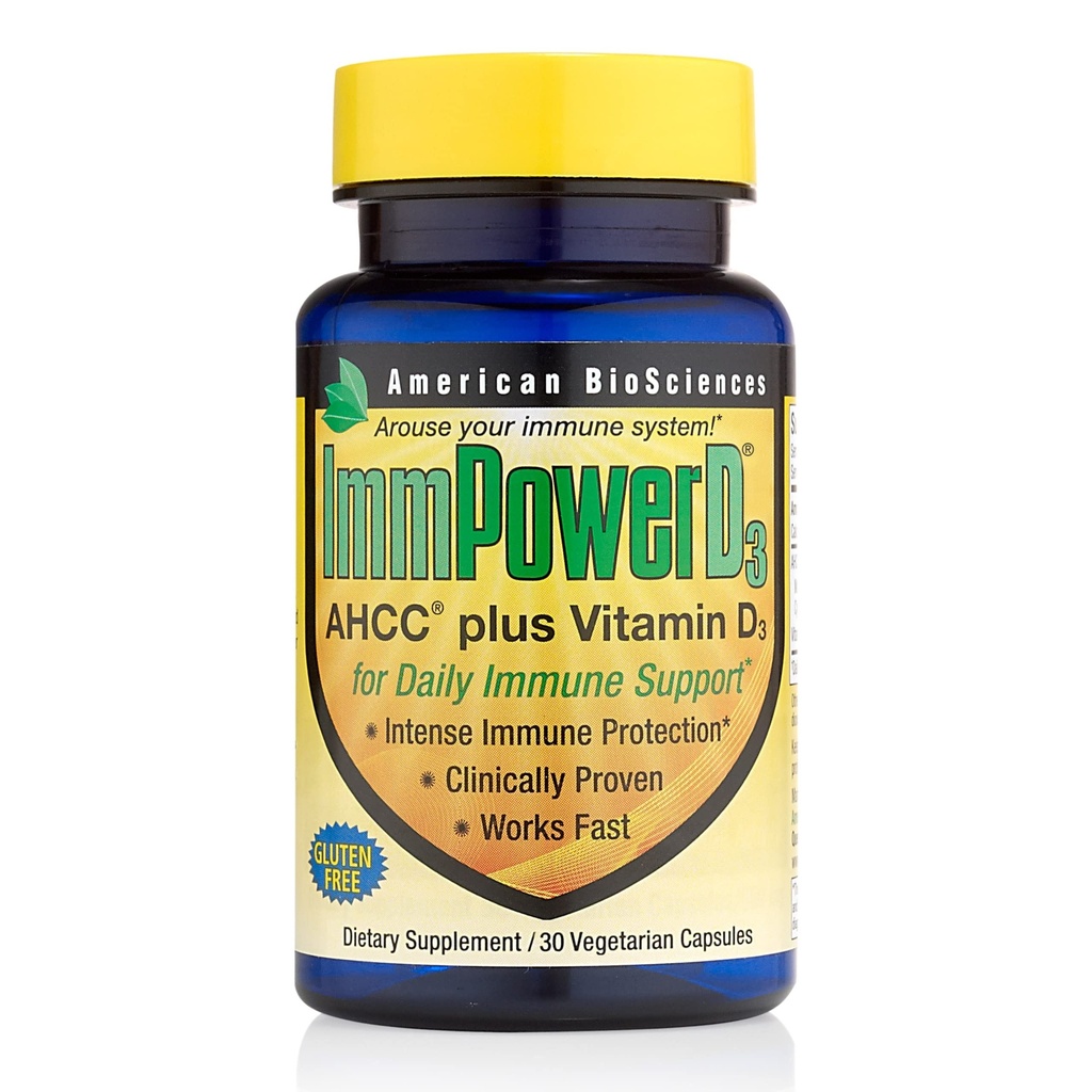 美国生物科学 ImmpowerD3 AHCC + 维生素D3, 30 计数