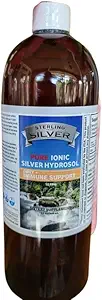 Sterling 银纯电离离子液 银水溶液 10PPM - 32 Oz - 免疫支持 - 纳米银矿水溶液 成人、儿童、宠物、狗、猫 - 无味和无味