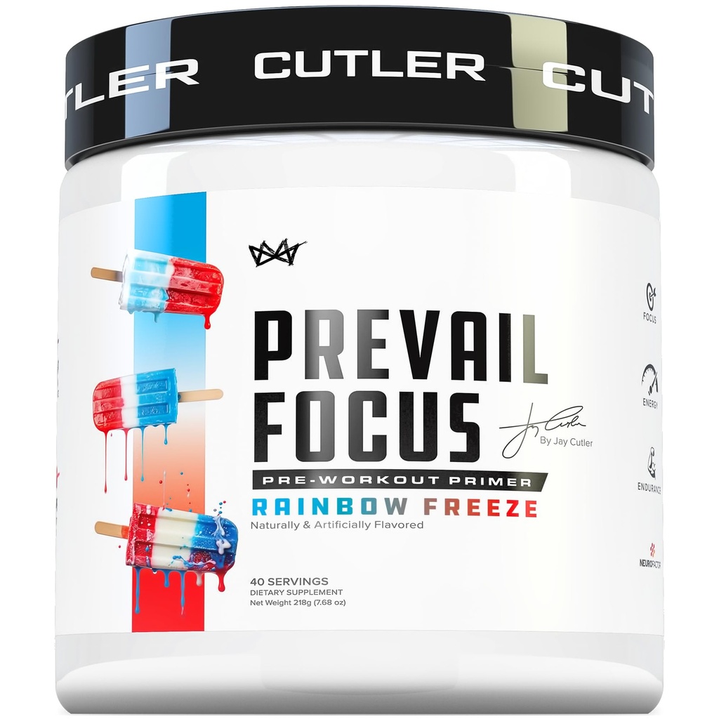Prevail Pre Workingout Powder with Nootropics: 男女预选工作,剪除边缘能量和焦点补充 L Citrulline, Alpha GPC, L Tyrosine, Neuropactor QQ 彩虹冻结, 40 SRV