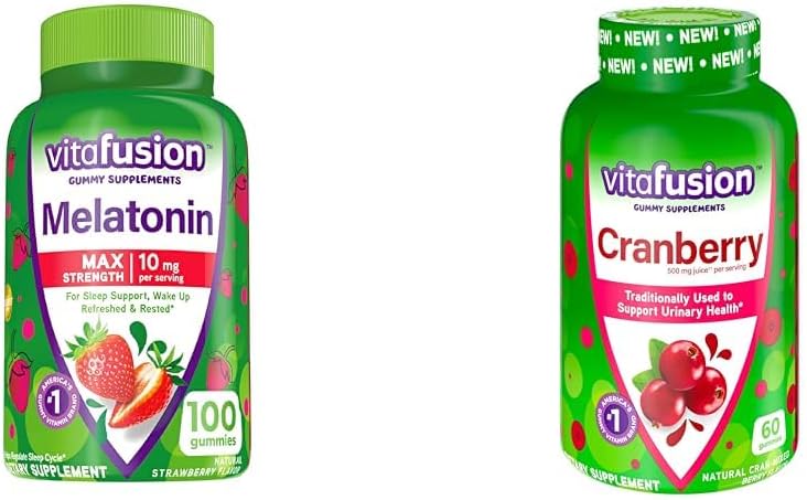 Melatonin 10mg Gummys 50天供应和Cranberry Gummys 妇女60个统计