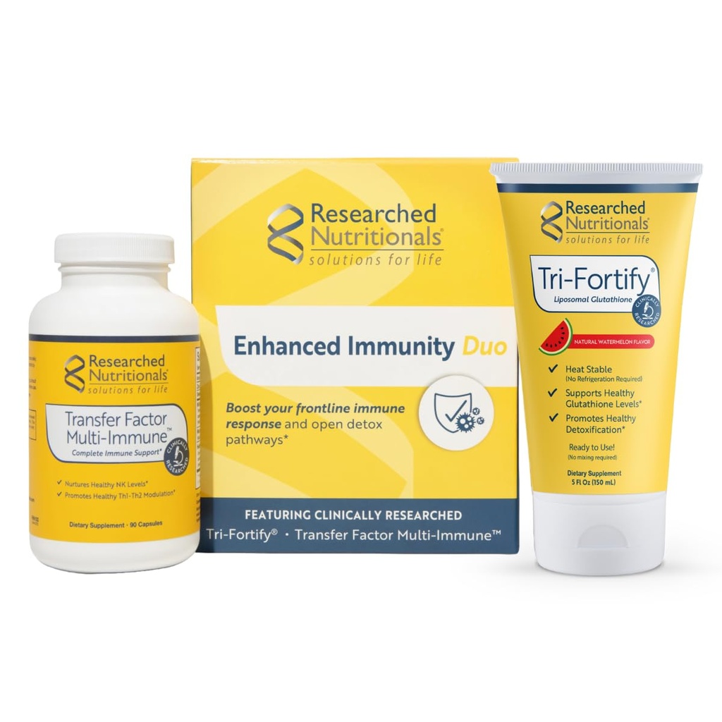 研究营养素 Liposomal Glutathione(450mg) + Colostrum & Mushrooms 豁免补充 - 强化豁免 Duo - 三加固西瓜 + 转移因子 多硫化物(2块集)