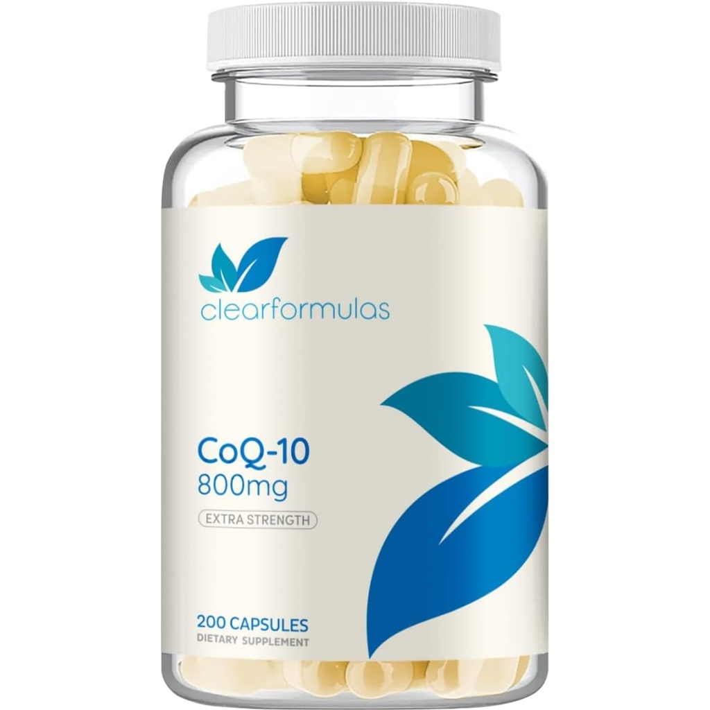 额外强度CoQ10 800mg - 快速吸收Coenzyme Q10 800mg 用于心脏能量和老化支持的抗氧化剂 - 高稳定性CoQ10 Ubiquinone Caps - 在cGMP US实验室制造(100 services)