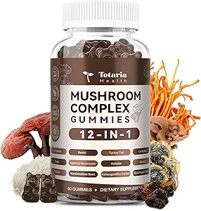 蘑菇复合型蘑菇 12 与狮子 Mane Supplements Vegan Blend 与 Reishi, Cordyceps, Ashwagandha – 狮子的Mane 蘑菇 Gummys 与 狮子 Mane Supplements 12 与 狮子 Mane Supplements 和 Reishi, Cordyceps, Ashwagandha – 狮子的Mane 蘑菇 Gummys 与 成人的大脑促进者, 免疫支持, 能源
