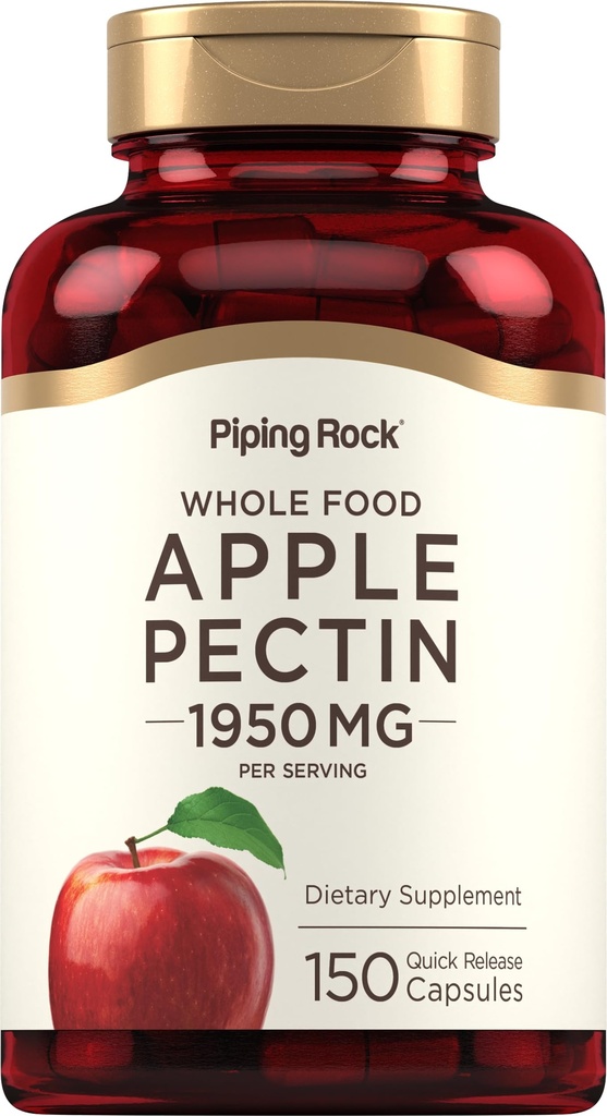 Pipping Rock Apple Pectin Capsules 1950 mg 150 Pills 饮食补充 QQ 非GMO, Gluten Free