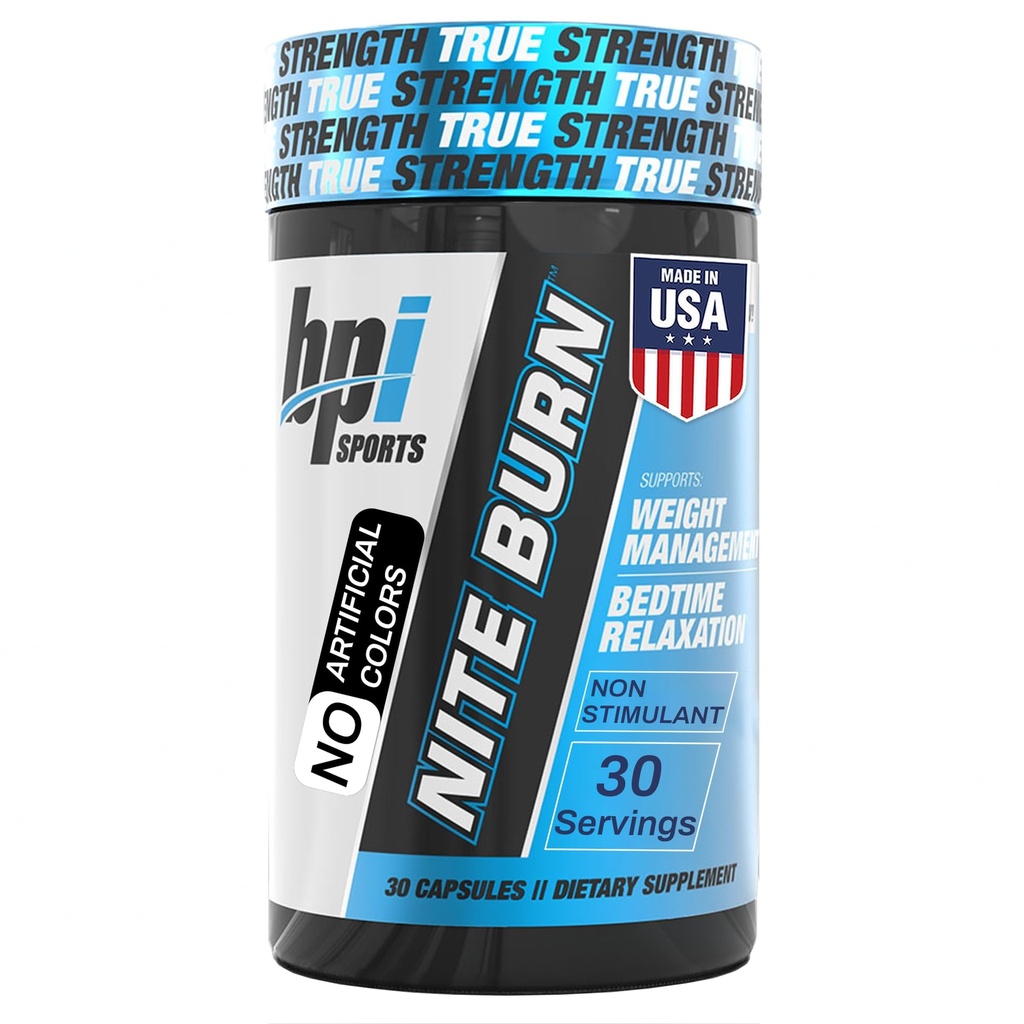 BPI Sports Nite burn – Nighttime Fat Burner & Sleep Support – Keto-Friendly – Weight Loss, Burn Fat, Relaxation, Boost代谢 – 30 service – 640 mg (英语).