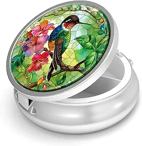 Pill Box-3 皮层和皮夹小金属药丸的比较小药丸箱