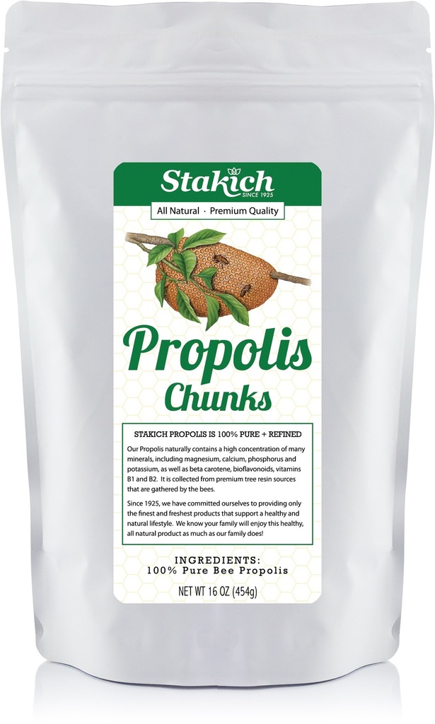 Stakich Bee Propolis Chunks - 纯净,自然 - 1英镑(16 Ounce)