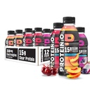 蛋白2o 水分饮料 - 2-in-1 液清蛋白与电解酸饮料 - 15g 蛋白,维生素 B5,B6 - 工作后恢复 - 16.9 Fl Oz - 12 Constant Flavor Variety Pack