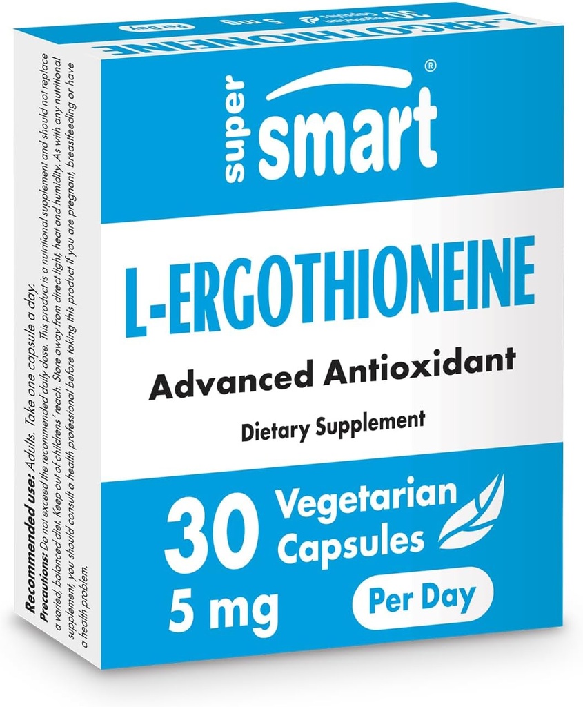 Supersmart L-Ergothioneine 补充剂 每日5毫克(高级抗氧化剂) ++ 非GMO - 30 蔬菜卡普尔
