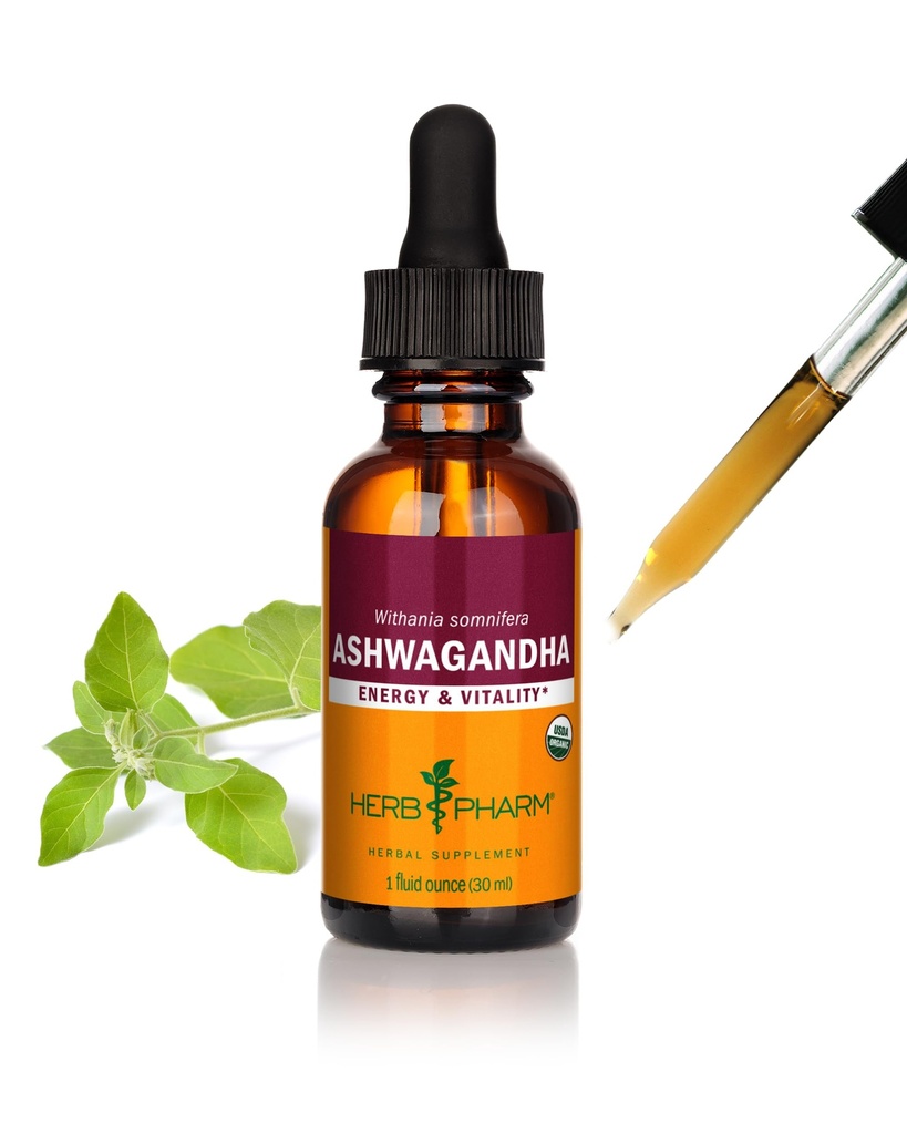 草药认证有机体 Ashwagandha 能量和生命力提取,谷物,有机蔗醇, 1 Ounce