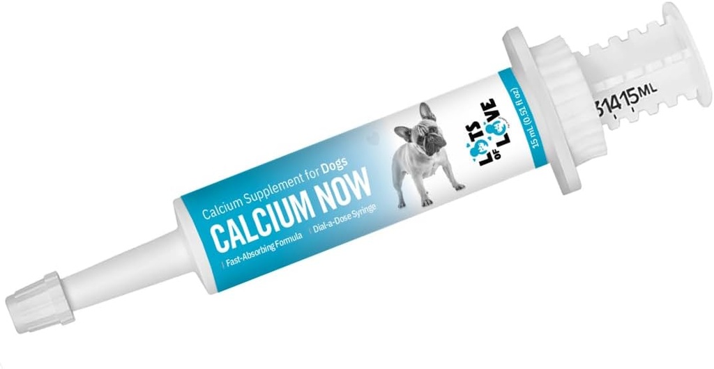 Calcium Now - Oral Calcium for Whelping Dogs (15 ml) - Calcium Supplement for Dog - Breeders Friendly Calcium for Dogs - Lots of Love Pet Products