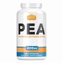Palmitoyl乙醇酰胺 Capsules → Pea 400mg → 180 Pill Counter → 促进自然炎症和不适的缓解 → 实验室测试的成分