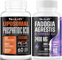 Fadogia Agrestis 1400mg 和 Tongkat Ali 1000mg 配有磷酸2000mg 最大强度、能量和肌肉建筑包
