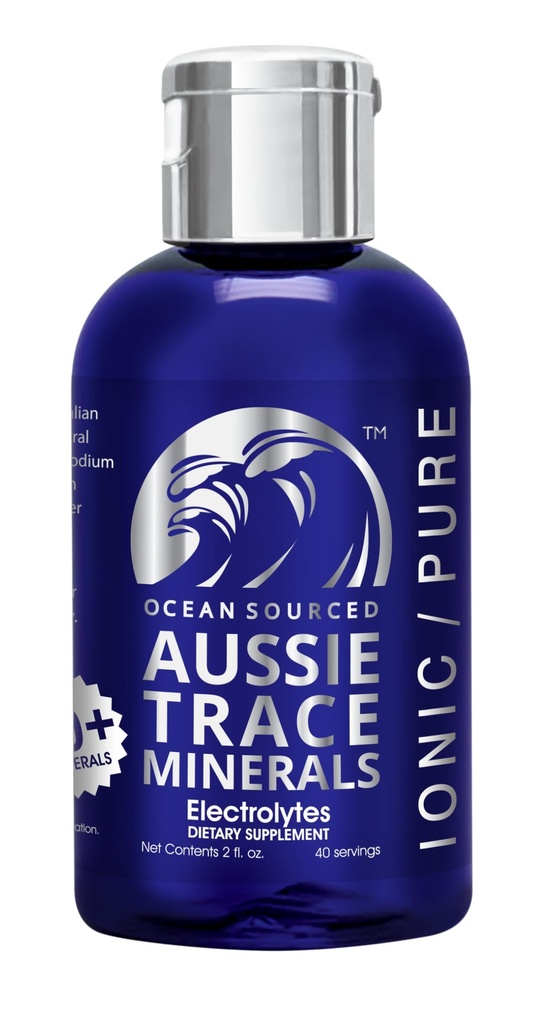 Aussie Trace Minerals - 镁富矿、低钠矿、用于水解、能源和回收的完全电解液滴 - 2oz / 60毫升液体补充剂 - Vegan, Keto 友好公司