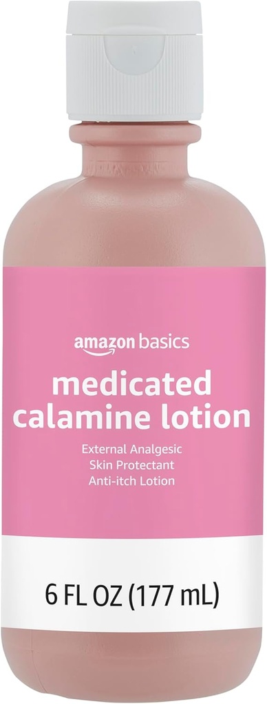 Basics Medicated Calamine 抗乳头溃疡,止痛性皮肤保护剂, 6 Fluid Ounce, 1-Pack (Previously Solimo)(新配方)