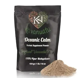 KAVANUATU 卡瓦根粉 - 100% Piper Methysticum, Organic, Vegan, Non-GMO Herbal Noble Kava粉 - 高卡瓦肯酮含量 - 天然卡瓦茶饮供岛屿-Style放松, 454gr/16oz