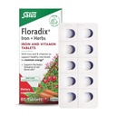 Floradix 铁片 - 铁辅以 B 维生素, 叶酸, 维生素 C & More - 能量支持 - 蔬菜和无胶片 - 80 片 (80种服务)