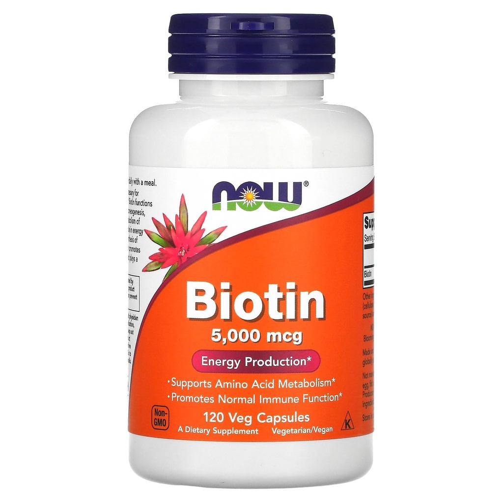 现在的食品 Biotin 5 MG 蔬菜 Capsules, 120 伯爵