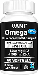 医药级Omega 3鱼油,KD-PUR 保费 德国鱼油增量2520mg,配EPA & DHA-支持大脑,心脏和豁免(60软胶)