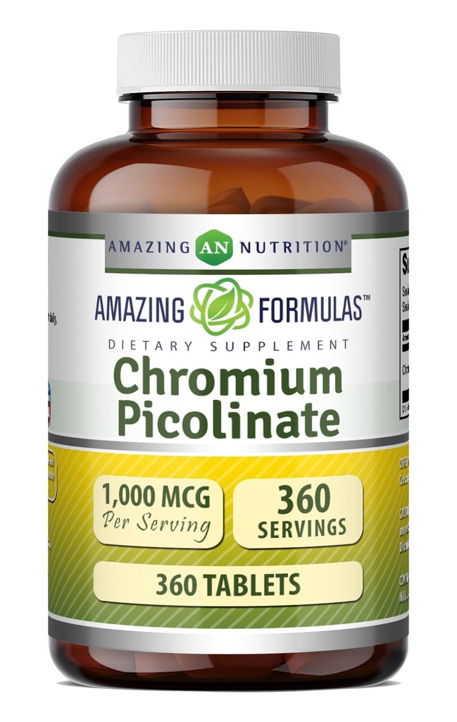 奇异公式 Picolinate Chromium 1000 Mcg QQ 平板电脑 Supplements | Non-GMO | Gluten Free | |  USA (1 Pack | 360 Count) 美国制造 | (1 Pack | 360 Count)