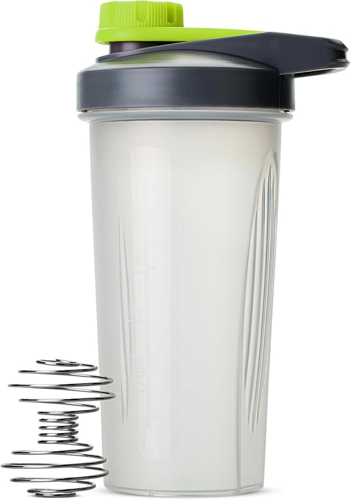Pen-Shaker Bottles先生 蛋白质混合剂瓶,带扭矩帽,28 oz,灰色/绿色,带电线的蛋白质摇矩瓶